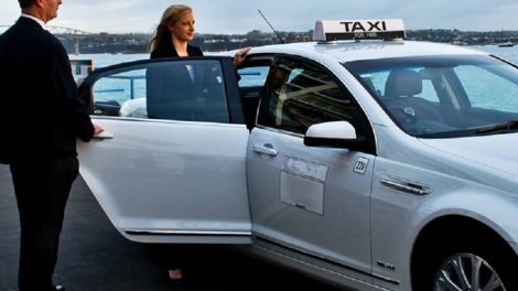 Silver Taxi in